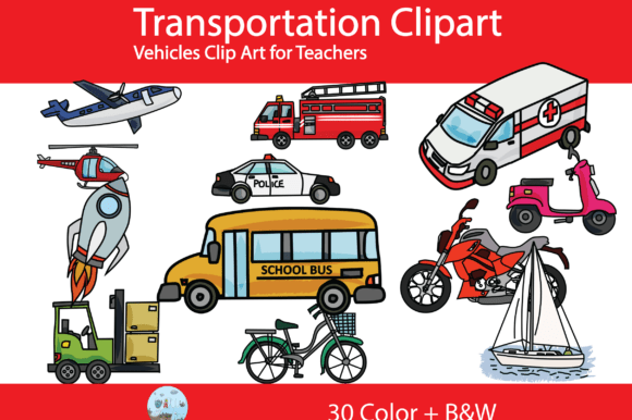 Download Transportation Clipart Set - Transport Collection
