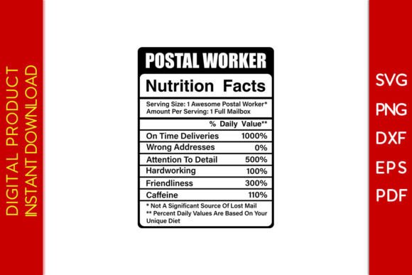 Download Postal Worker Nutrition Facts SVG File - Work Collection