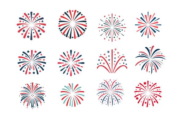 Download 4th of July Fireworks Vector Clipart Set - Work Collection