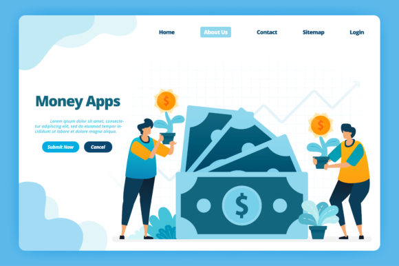 Download Landing Page of Financial Money Apps - Premium Resources