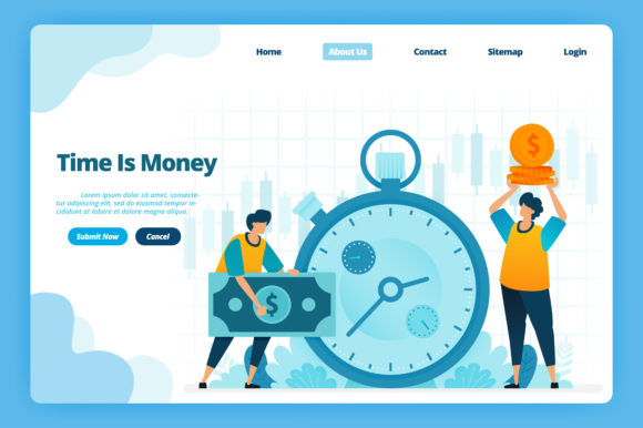 Download Financial Landing Page of Time is Money - Premium Resources