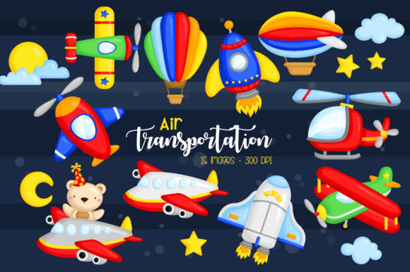 Download Air Transportation Clipart - Cute Bear - Transport Collection