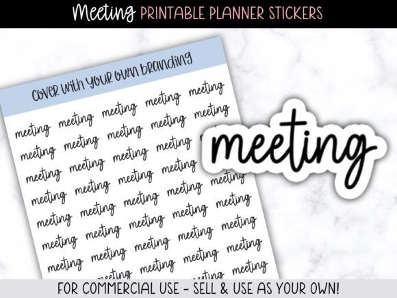 Download Meeting Printable Planner Stickers - Meeting Collection
