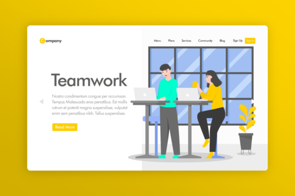 Download Website Illustration - Teamwork - Work Collection