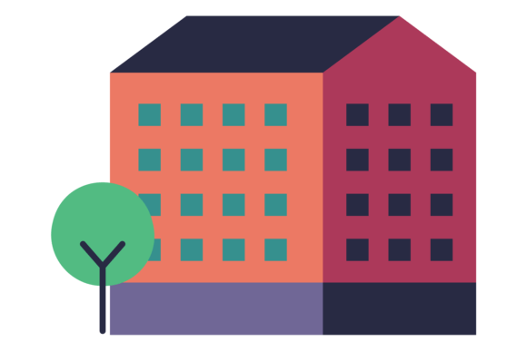 Download Apartment Building Icon. Color City Stre - Building Collection