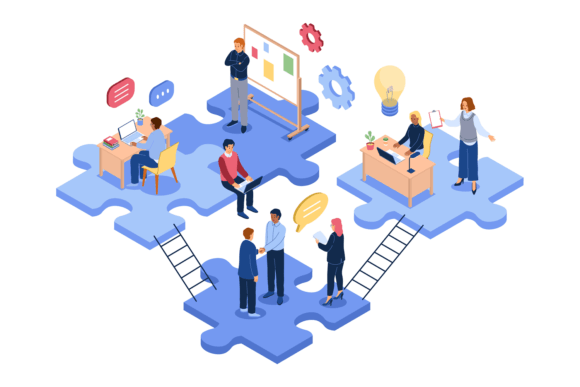 Download Isometric Teamwork. Business People Grou - Work Collection