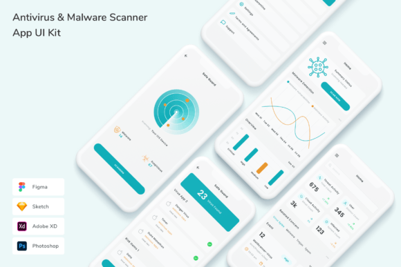 Download Antivirus &amp; Malware Scanner App UI Kit - Virus Collection