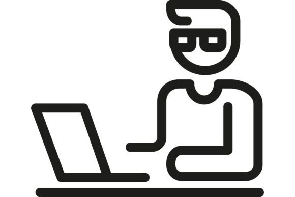 Download Freelancer Line Icon. Worker, Laptop, Re - Work Collection