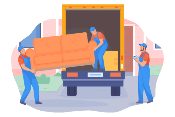 Download Moving Service Workers Carrying Furnitur - Work Collection