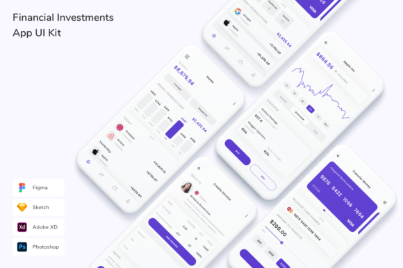 Download Financial Investments App UI Kit - Financial Collection